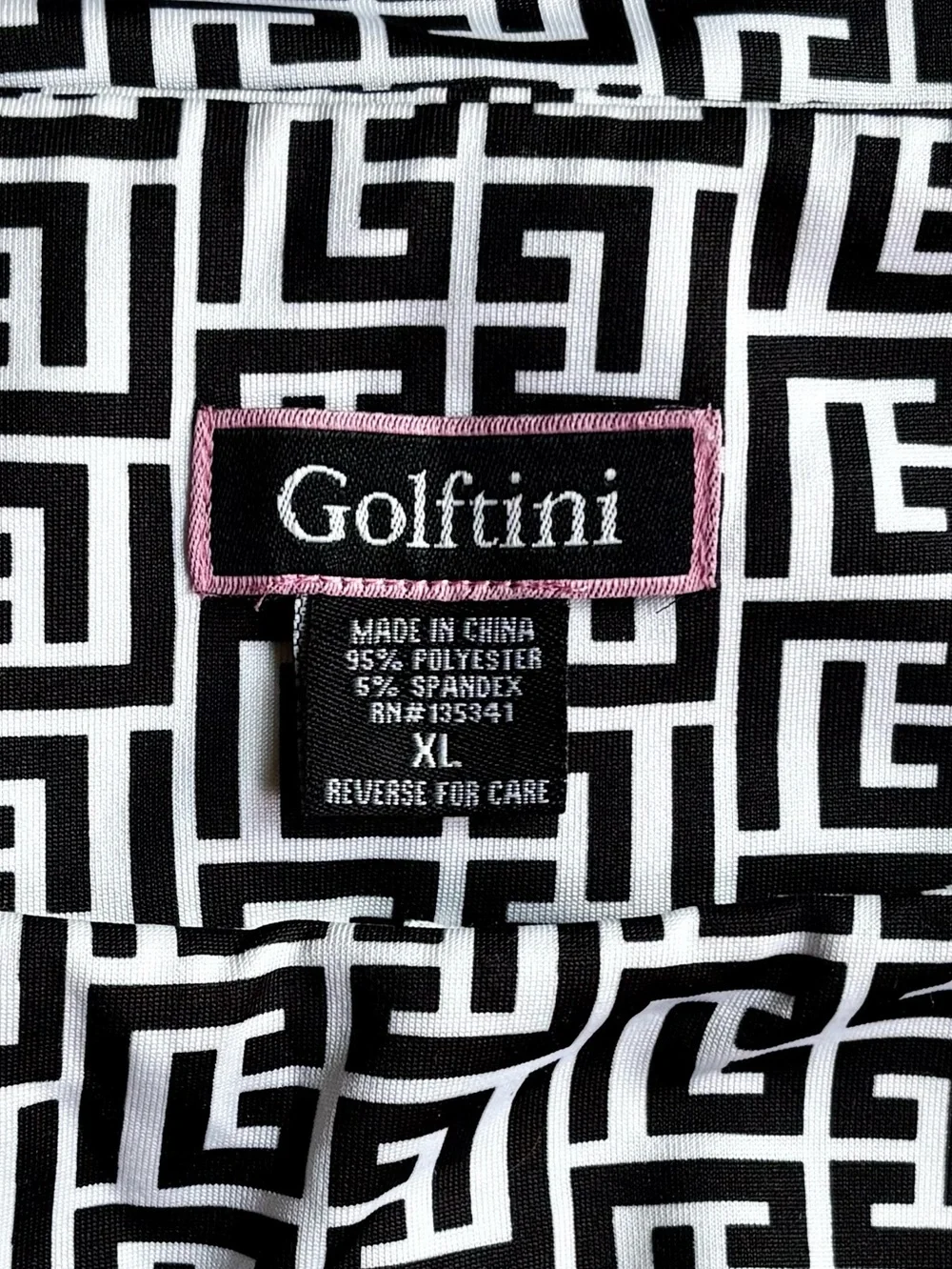 Golftini Ebb and Flow Pull-On Stretch Knit Skort Black & White Geometric PrintXL - Picture 11 of 14